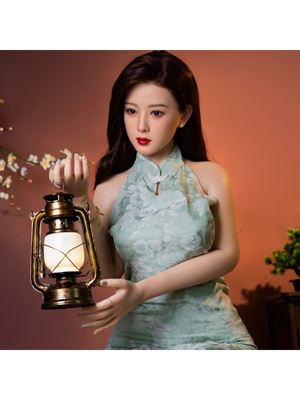Chinese Elegant Cheongsam Girl Sex Doll Full Body Platinum Silicone 