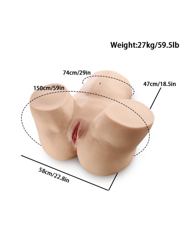 47cm No Skeleton Half Body Vagina Anal for Masturbation Toy PL-041