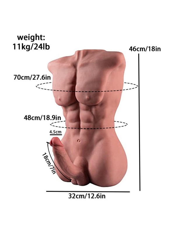 Half-length Adult Sex Toys With Big Penis Masturbator PL-048