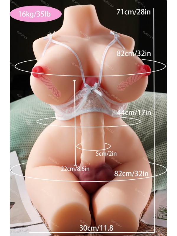 Half-Body Customizable Heated Clamp-on Male Sex Toy Silicone Doll PL-09